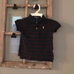 Polo Ralph Lauren Baby Boys Navy Red Striped Polo Shirt 9M